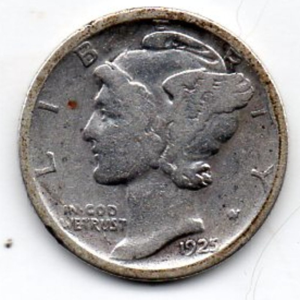 RARE- Estate Find  -1925 S  Mercury Dime - 90% Silver -uncommon